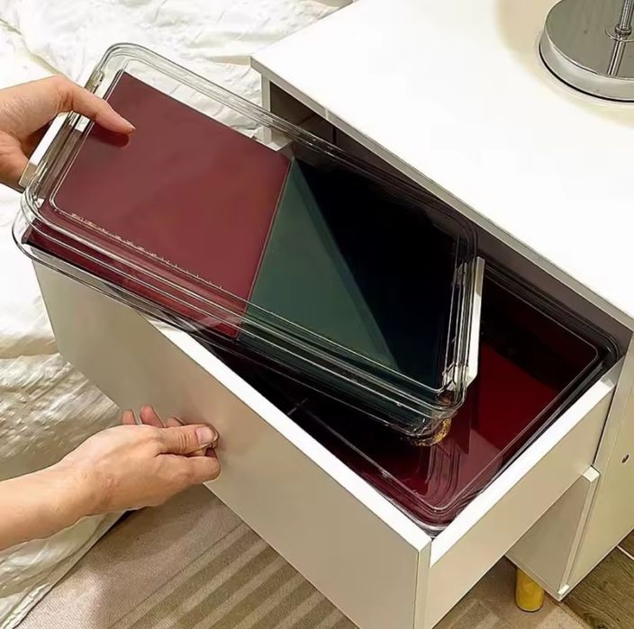 Акрилова прозора настільна коробка для зберігання паперу та документів