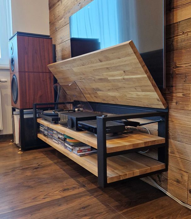 Szafka półka, stolik  AUDIO, HI-FI, rtv. Dąb, OTWIERANA!