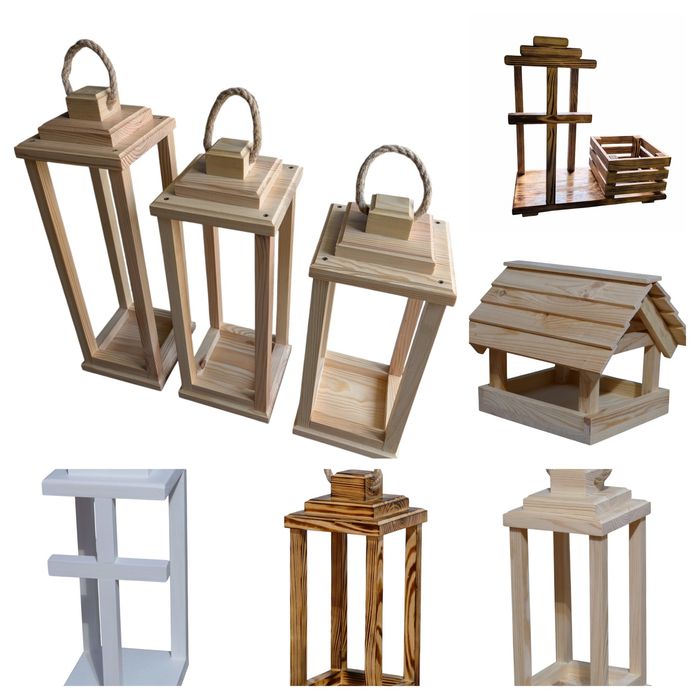 Lampiony Latarenki Stroiki Karmniki Dekoracje drewniane