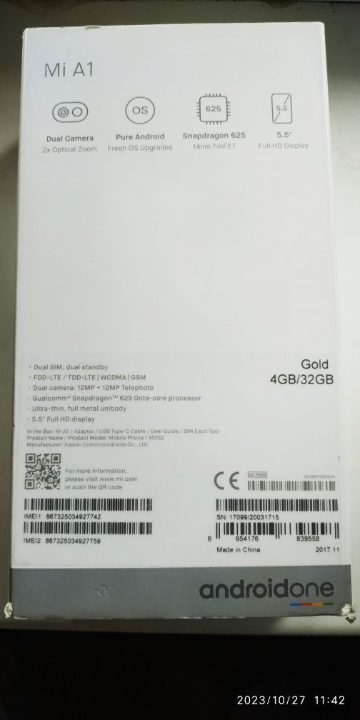 Xiaomi Mi A1. 4GB/32GB.