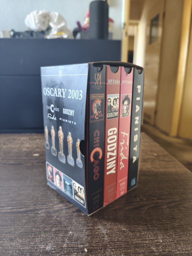 Zestaw VHS Oscary 2003 – Pianista, Chicago, Godziny, Frida – kolekcja