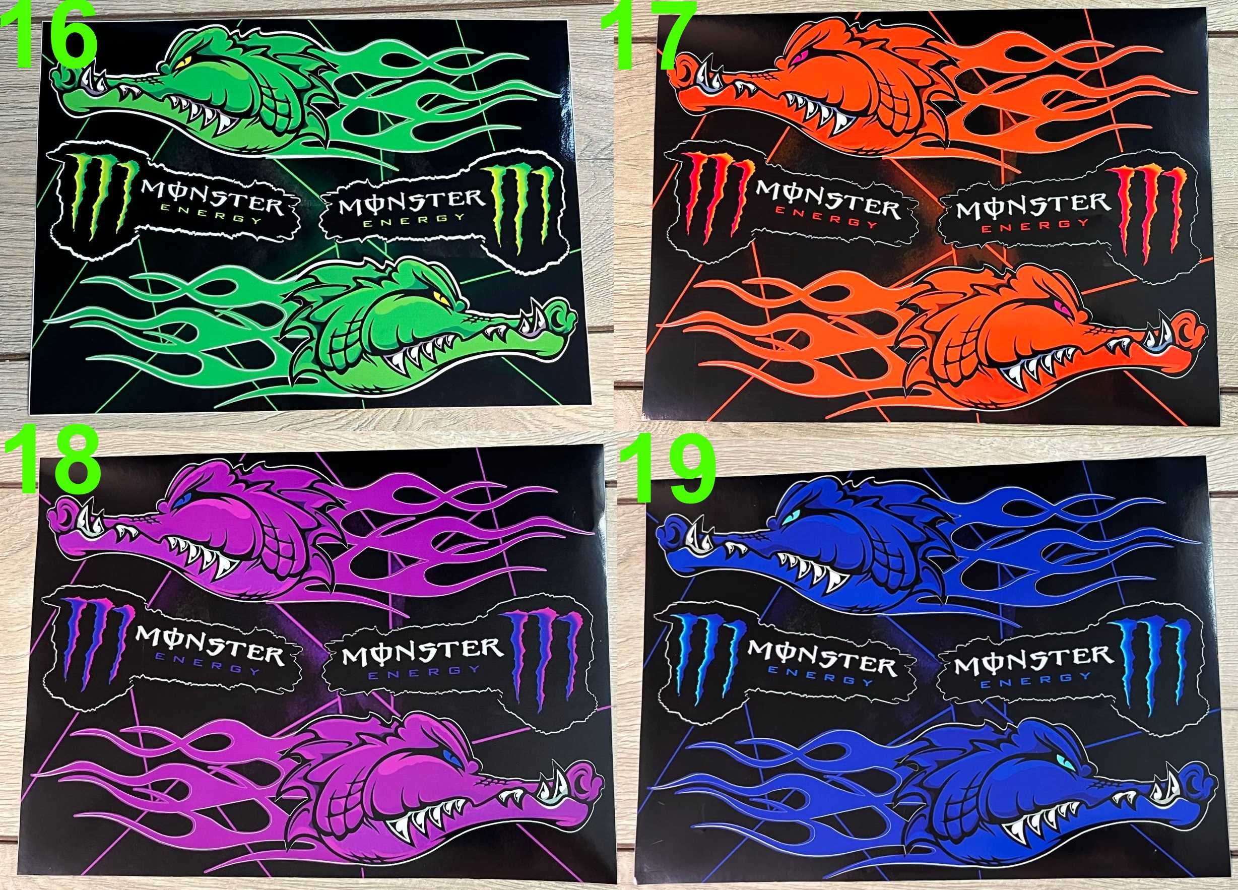 MONSTER ENERGY вінілові наклейки на Мото пластик