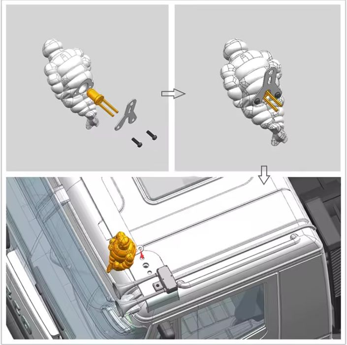 2 ludziki Michelin LED 36x19x14mm do modelu zdanie sterowanego rc