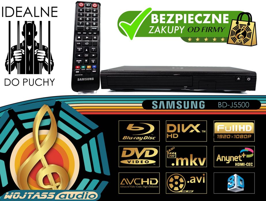 Odtwarzacz Blu-Ray Samsung BD-J5500 DivX avi mkv  idealne do więzienia