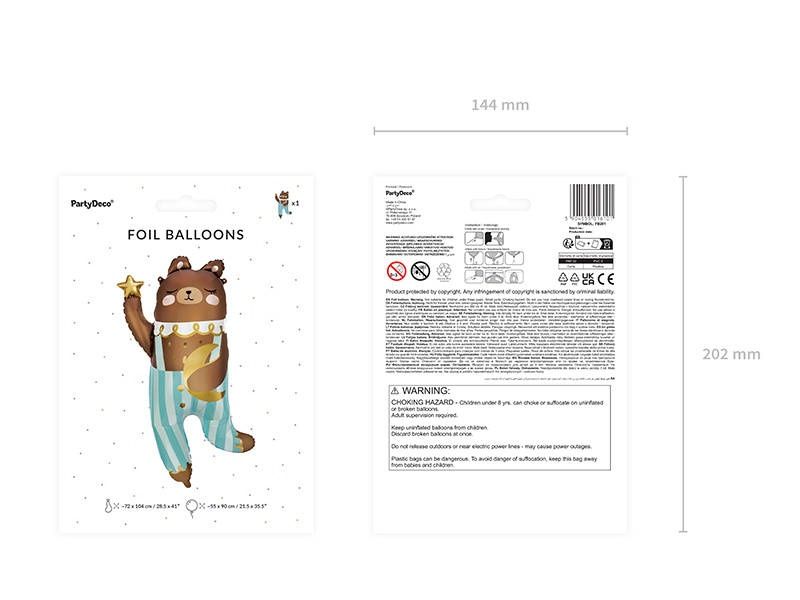 Balon foliowy Miś, 72x104 cm, baby shower, duży!