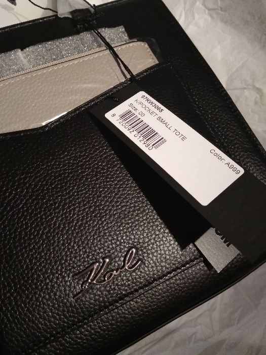 Karl Lagerfeld POCKET SMALL TOTE - nowa torebka torba skóra skórzana