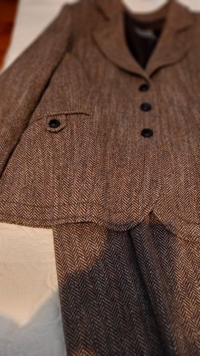 Fato casaco e calças tweed