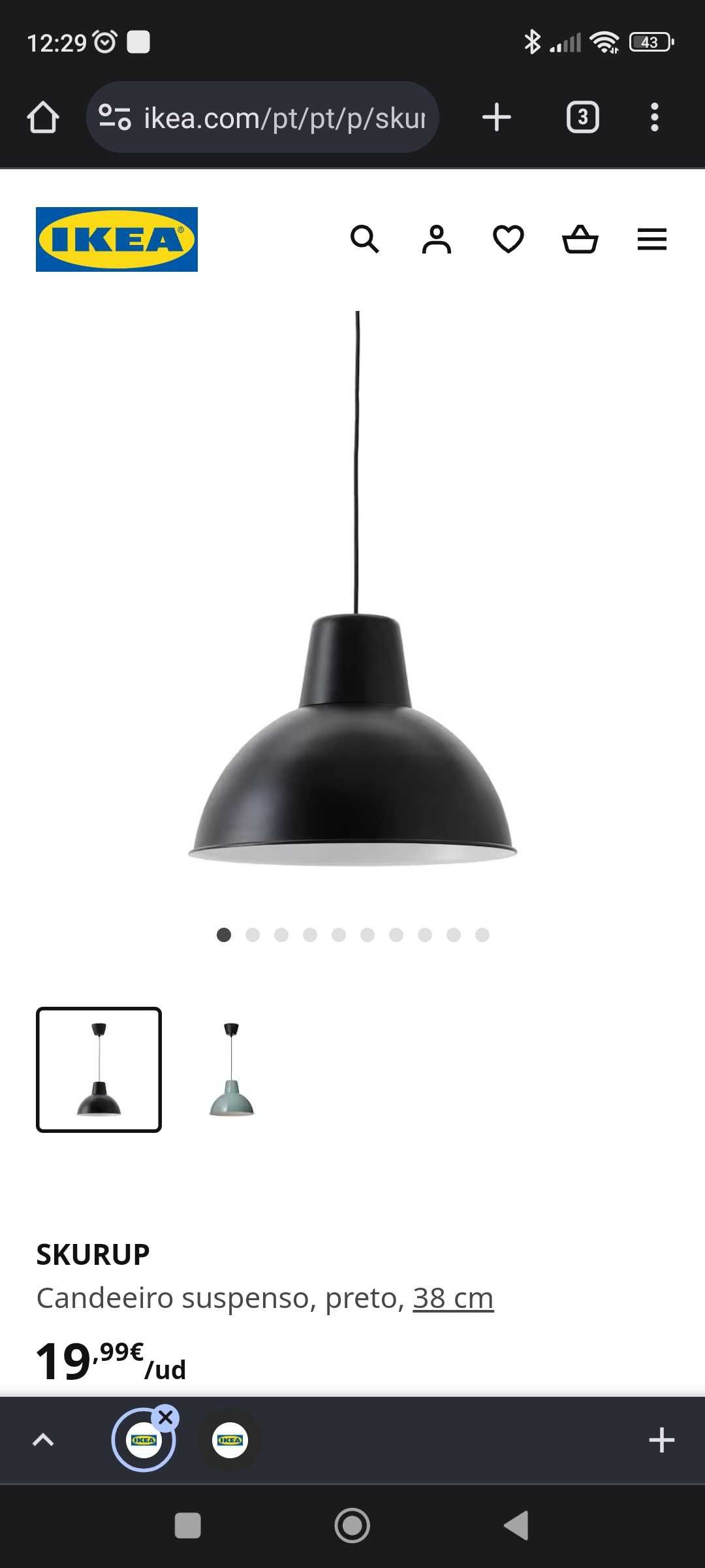 Candeeiros Ikea Novos