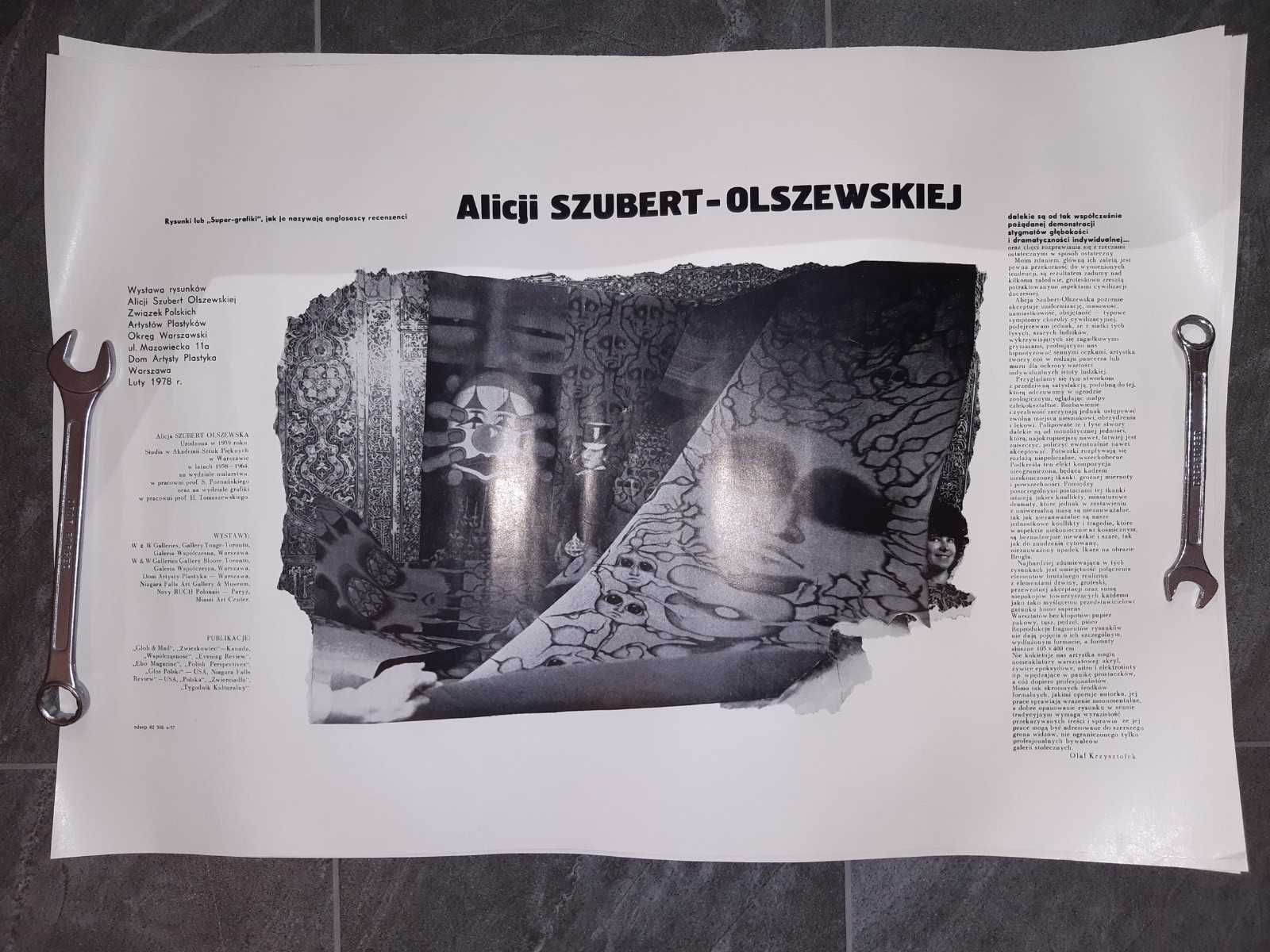 Alicja Szubert Olszewska Plakat wystawa rysunki Super-grafiki 1978 PRL