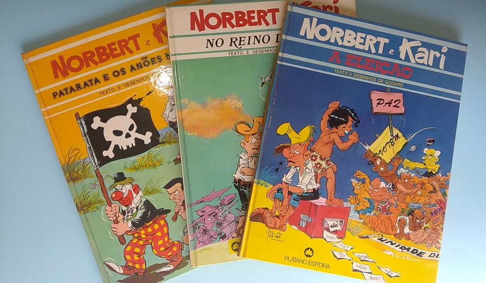 NORBERT E KARI - 3 volumes - por Godard - Plátano Editora, capa dura