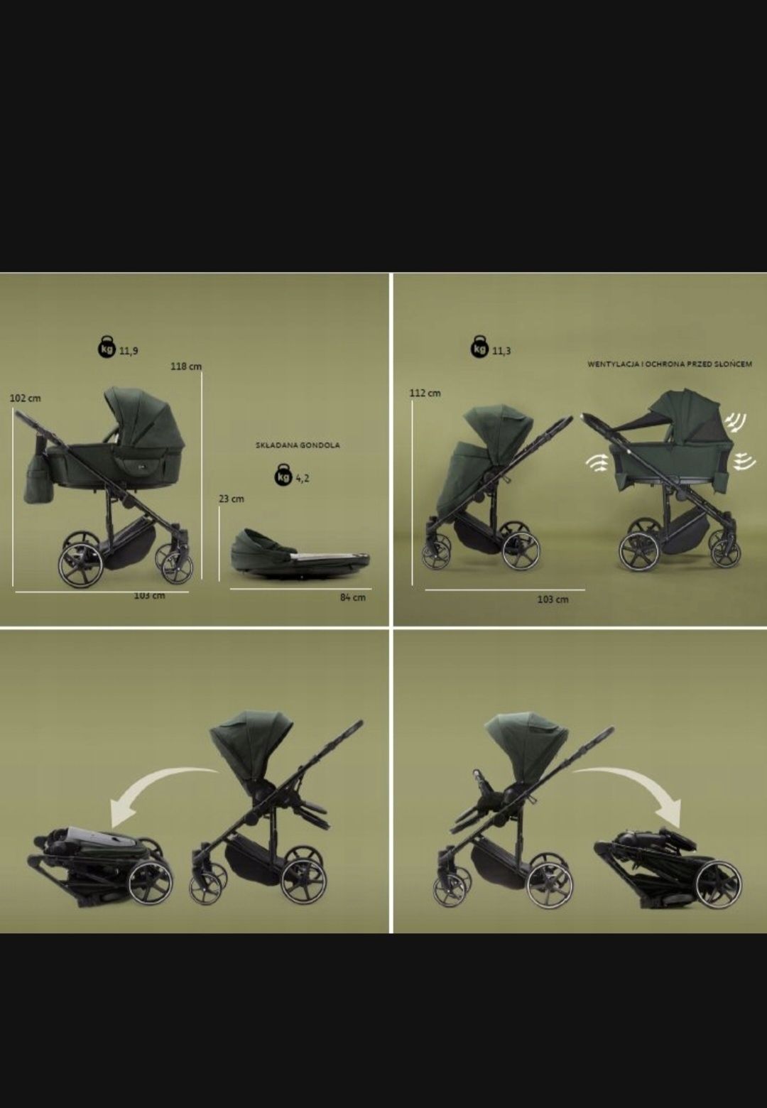 Wózek ADAMEX ZICO New 2w1
