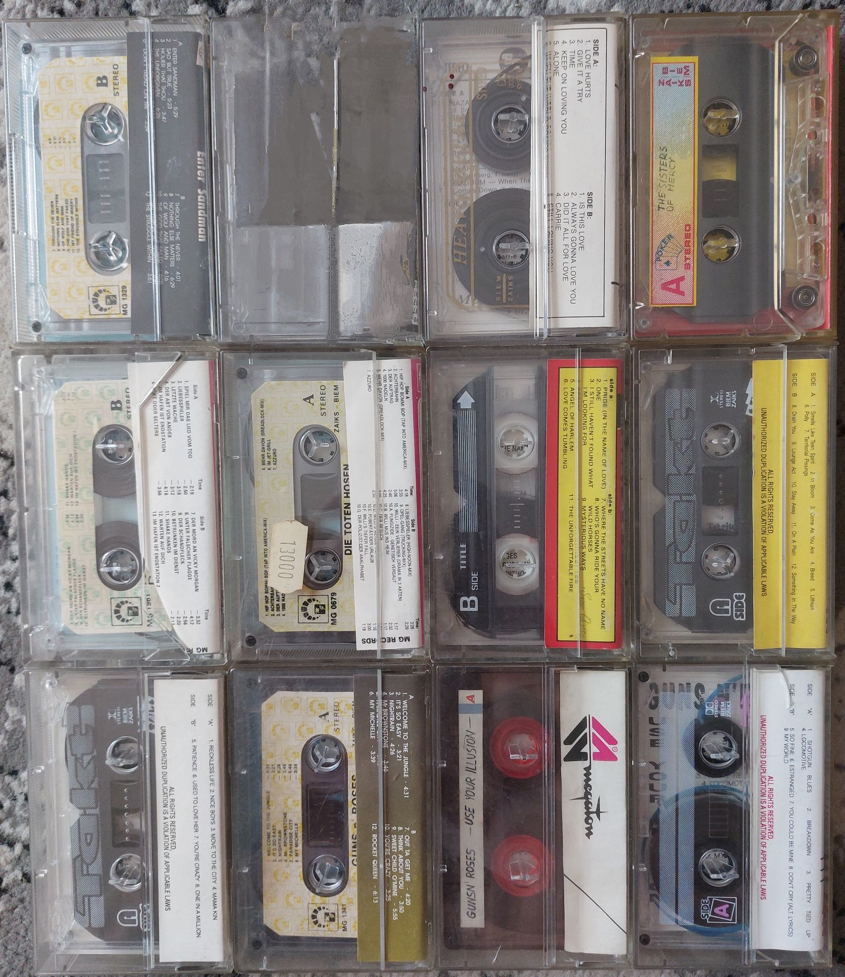 Kasety magnetofonowe -Metal Rock lat 80' - Metallica, Guns n' R itpose