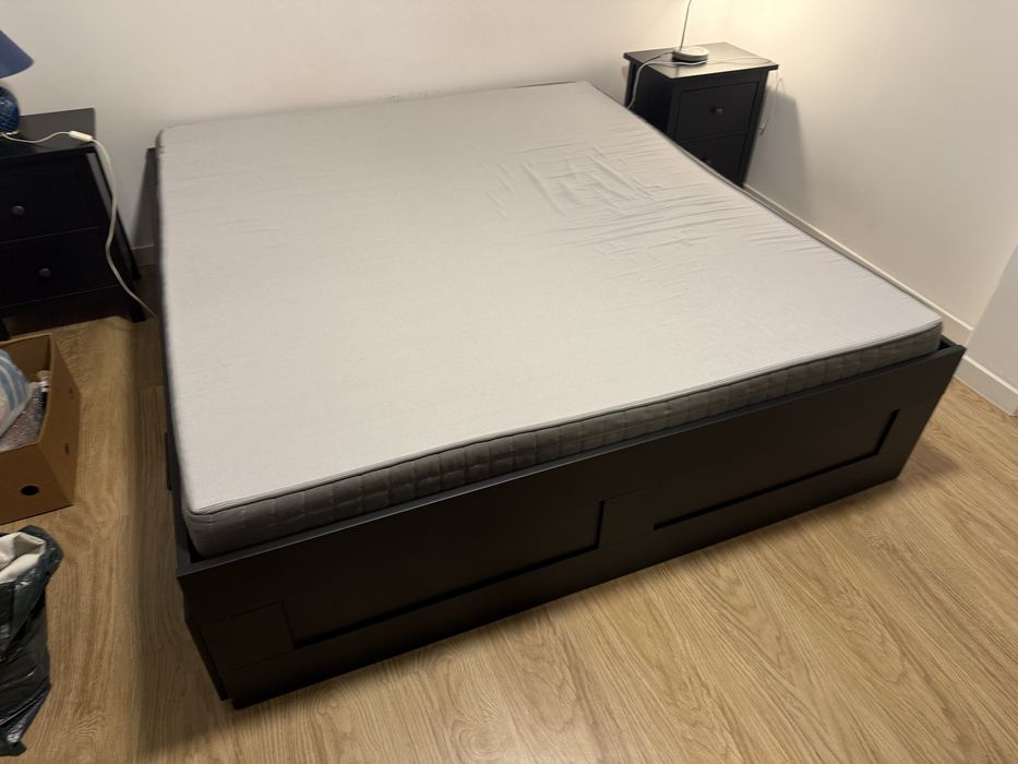 Fajne łóżko Ikea Brimnes 180x200 cm 4 szuflady materac super stan