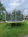 Duża Trampolina okrągła Domyos 365 z siatką ochronną i drabiną