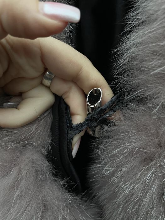 Парка с отделкой из меха песец натуральный S