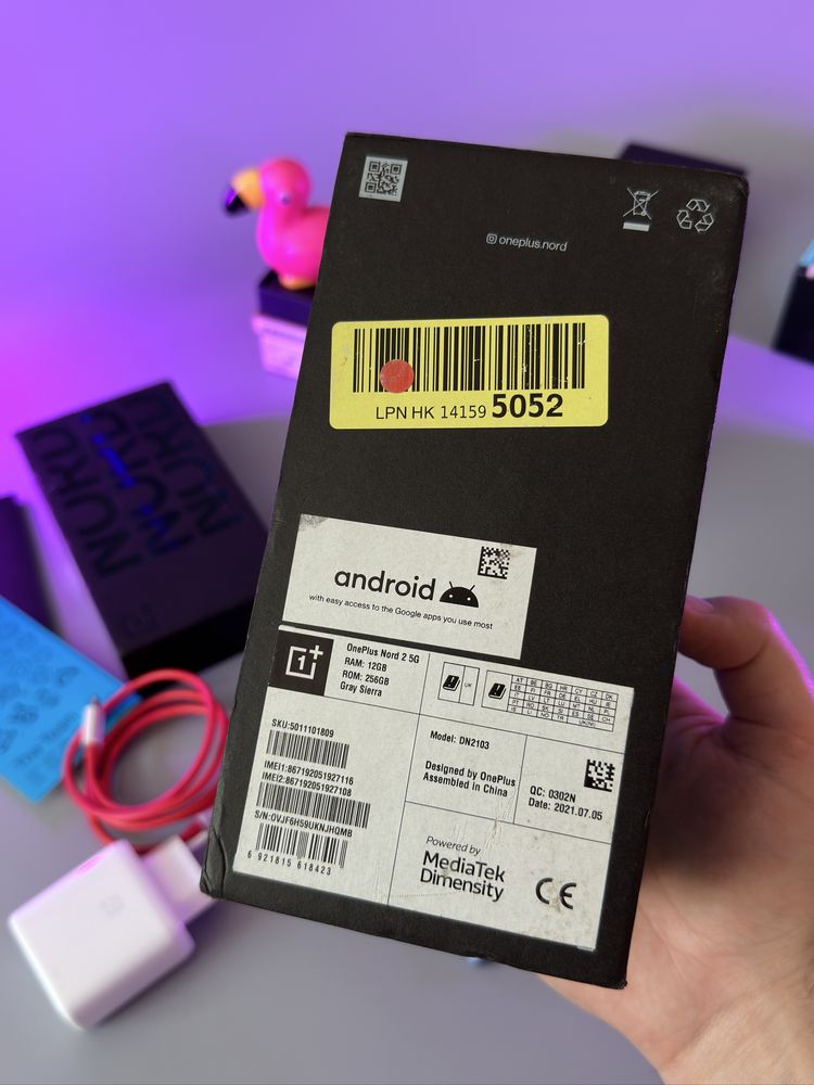 OnePlus nord 2 5G 2 фізичні sim dimensity 1200 DN2103 12/256 gray sier
