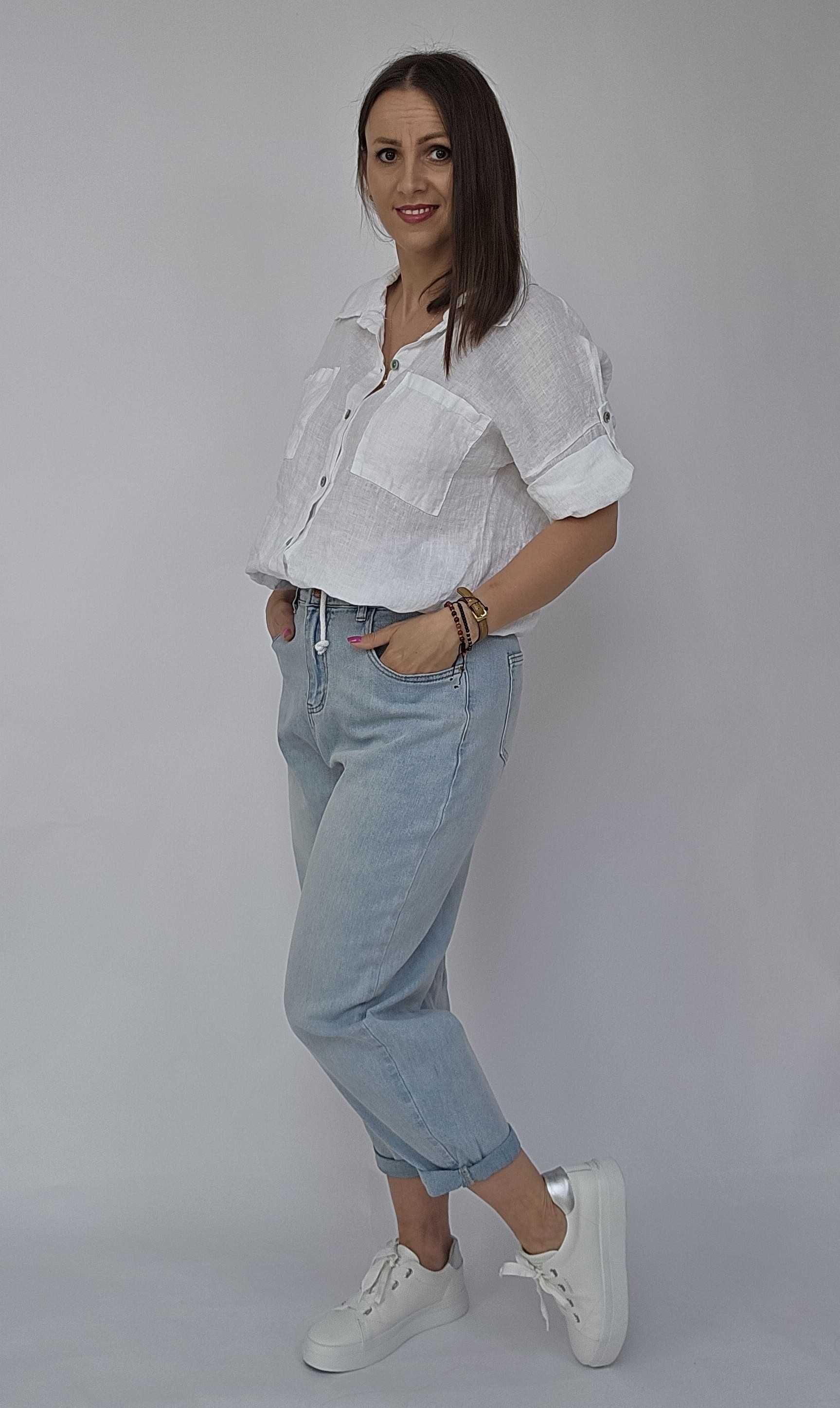 Balloon jeansy spodnie niebieskie premium rozmiary S M L XL XXL