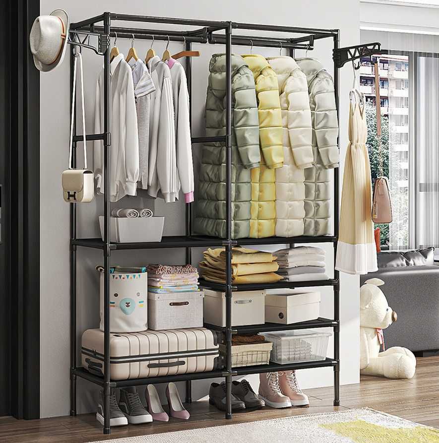 Вішалка підлогова стійка з полицями Simple Coat Rack Double Row