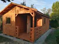 domek drewniany, ogrodowy, letniskowy do 35m2, parterowy, kryty gontem
