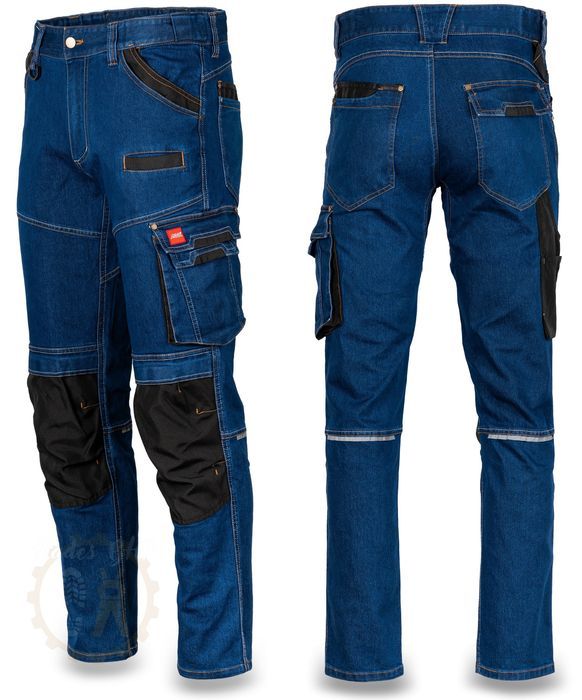 SPODNIE ROBOCZE do pasa jeans stretch elastyczne slim mocne BHP 50 L