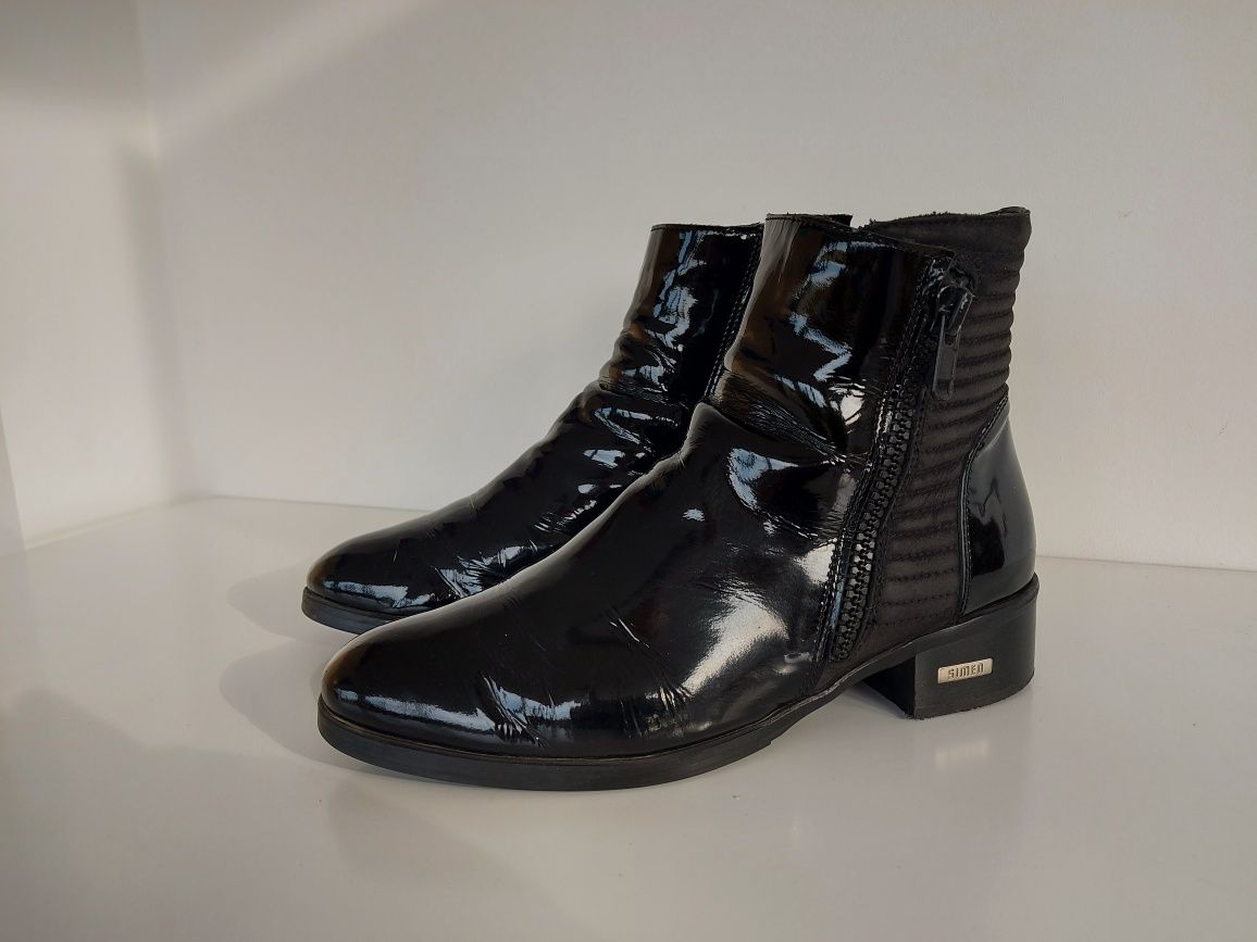 Buty botki skórzane Simen w rozmiarze 40