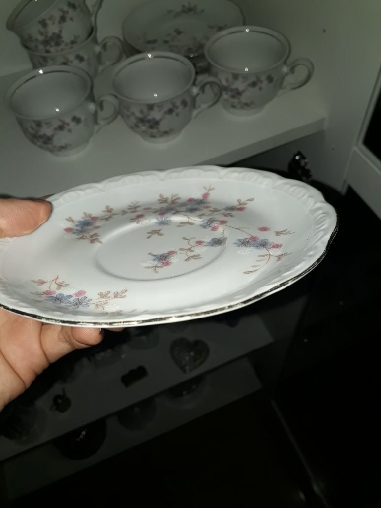 Filiżanki porcelanowe, komplet ze spodeczkami mitterteich bavaria