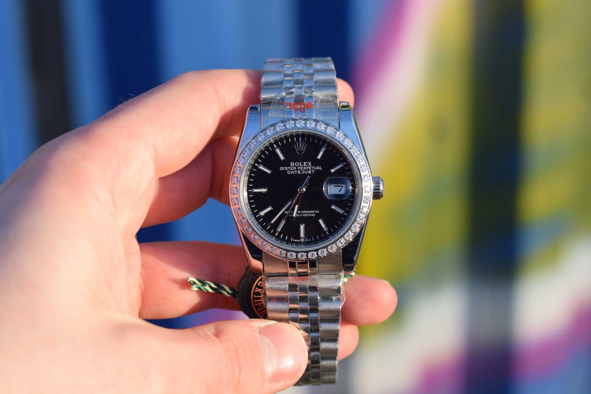 Женские часы Rolex Datejust 36 mm Silver-Black Ролекс