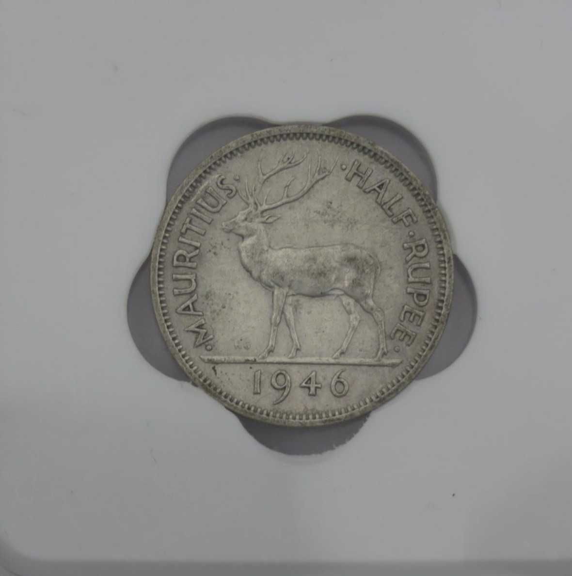 Moeda de meia rúpia das Maurícias de 1946 (Reservado)