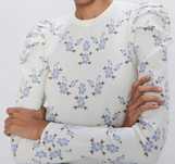 ZARA sweter w kwiatki  kwiaty bufki drapowanie NOWY rozmiar L
