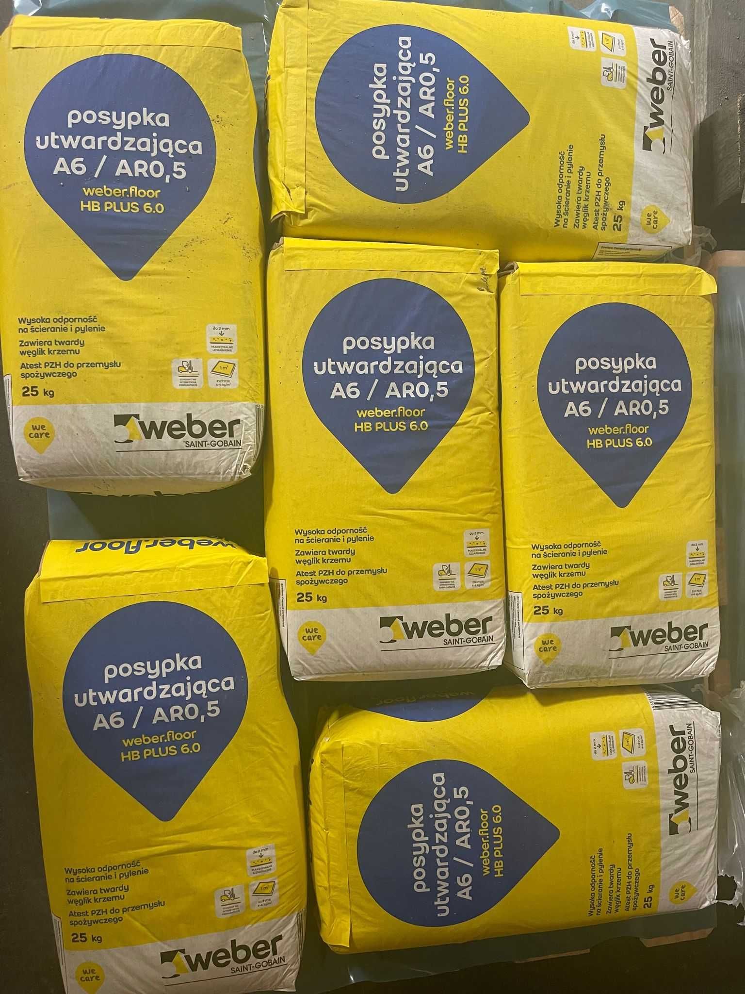 Posadzki przemysłowe , posypka utwardzająca WEBER 25 kg sprzedam