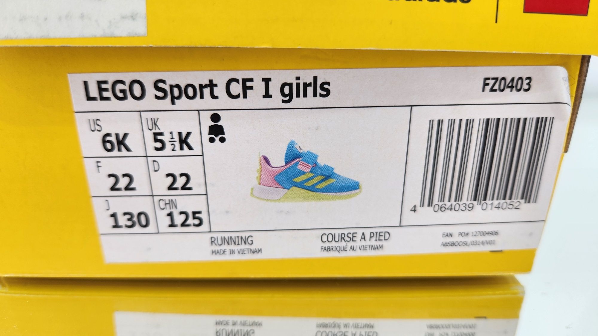 Adidaski dla dziewczynki Adidas lego rozmiar 22, wkładka 14cm