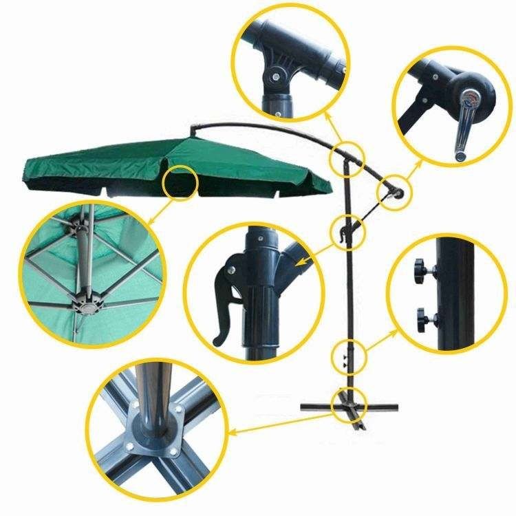 Nowy duży parasol z podstawą
