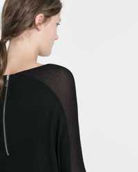 Zara Woman czarna bluzka tiul 36/ 38 S/M