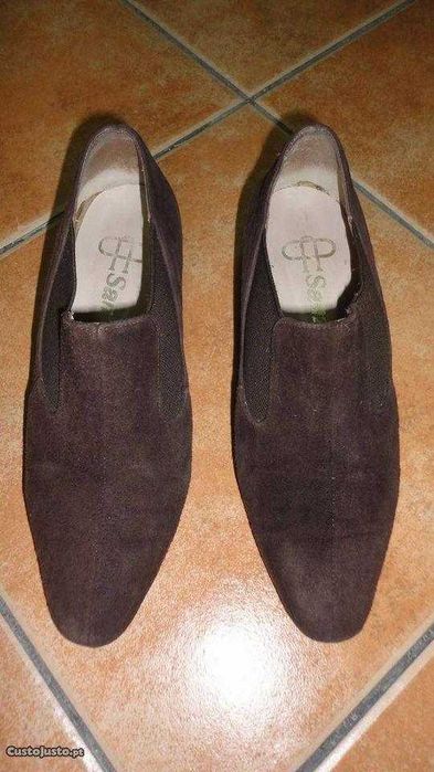 Sapatos de senhora em camurça castanho Sanzé