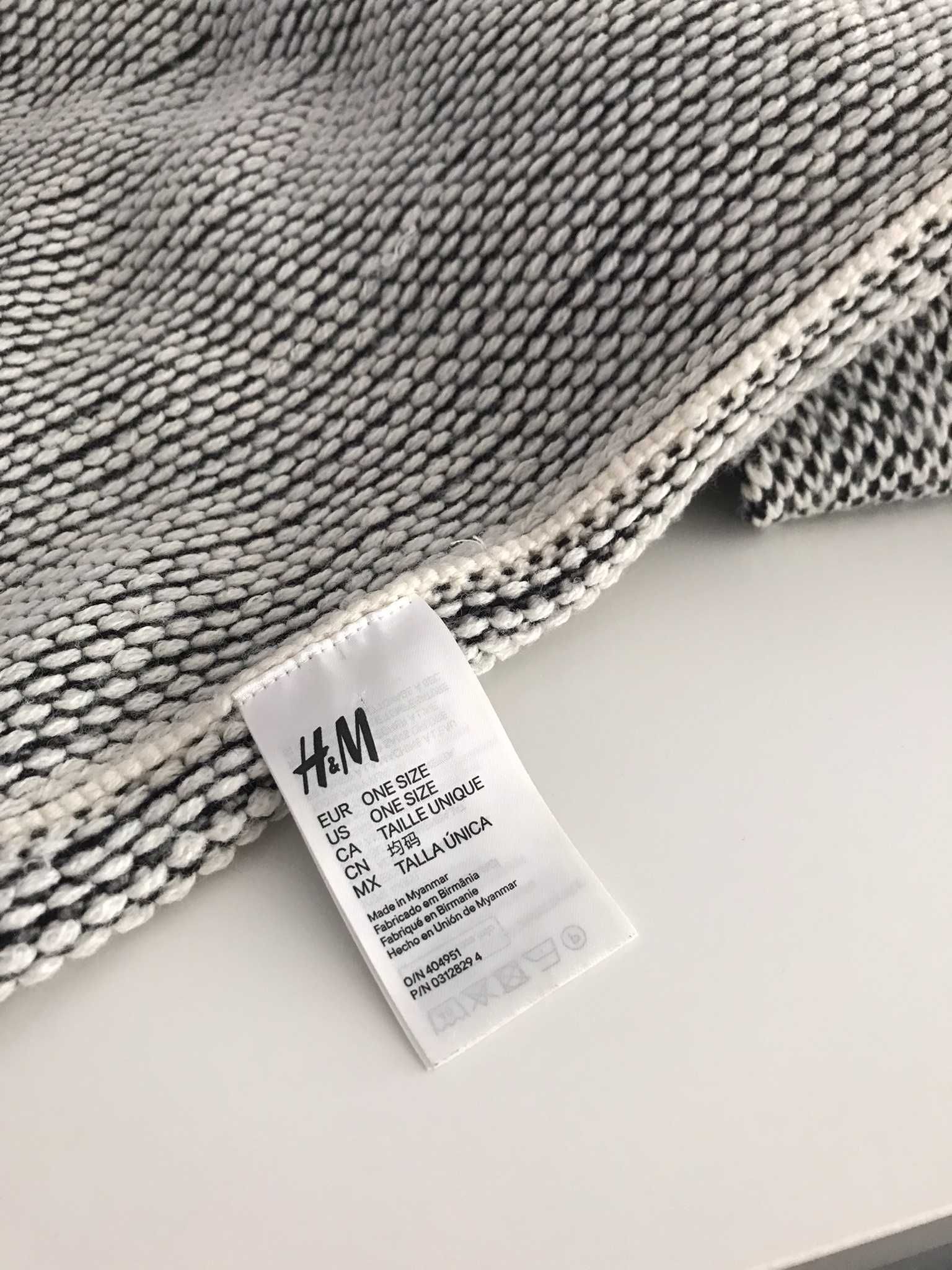 Komin szal H&M czarno-biały