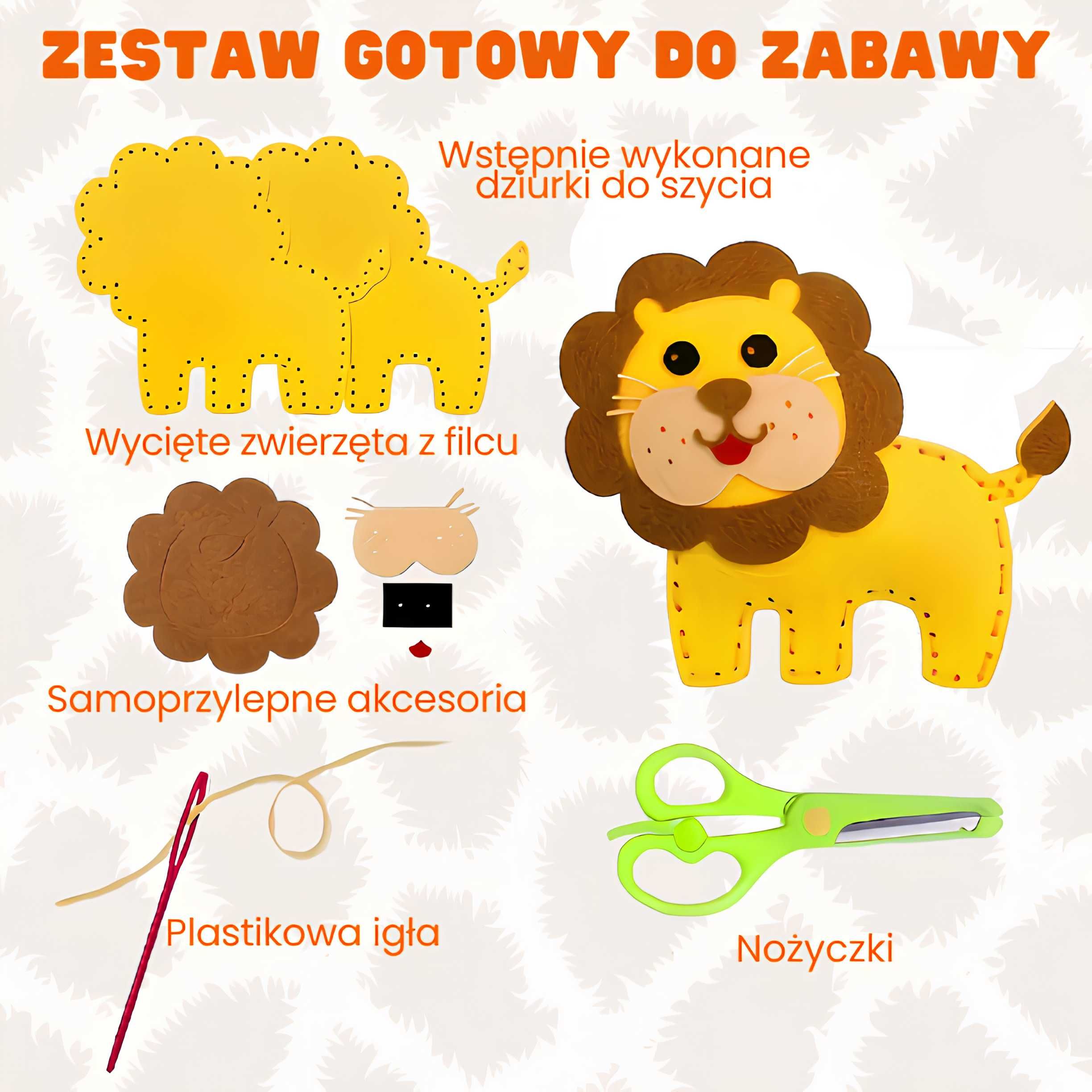 SewSafari - Zestaw 10 zwierzątek do szycia dla dzieci - prezent