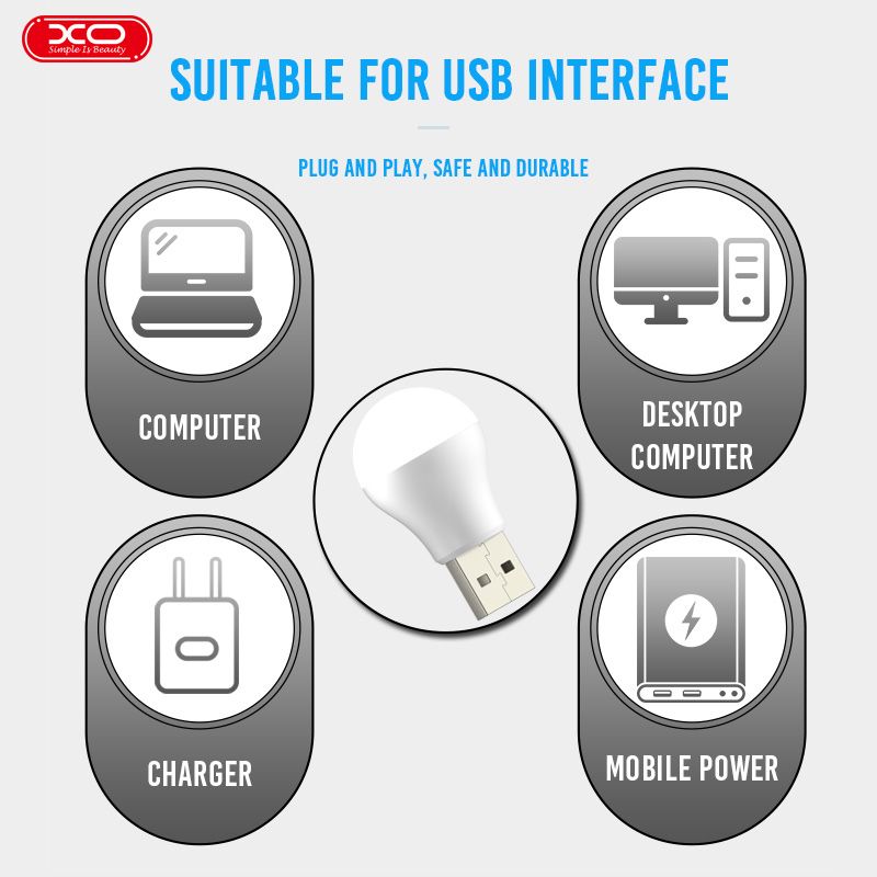 Опт! Цена!USB лампа XO Y1 LED USB Lamp (White Light) White