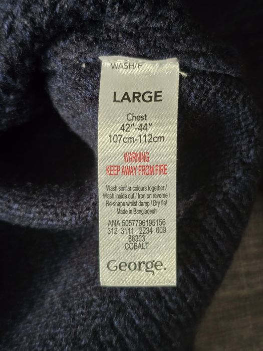 granatowy męski sweter George rozmiar L ok. 52