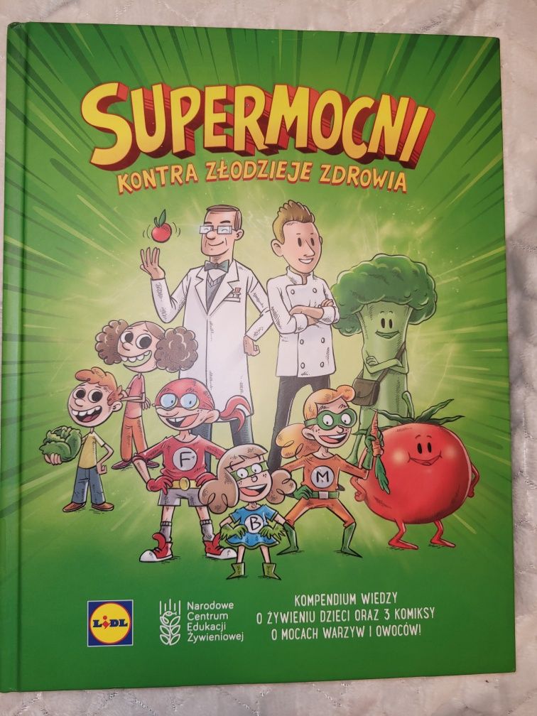 Książka wiedzy o żywieniu i komiksy dla dzieci