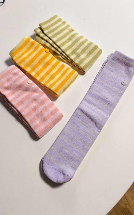 Zestaw nowe skarpety długie frotte ciepłe kolorowe