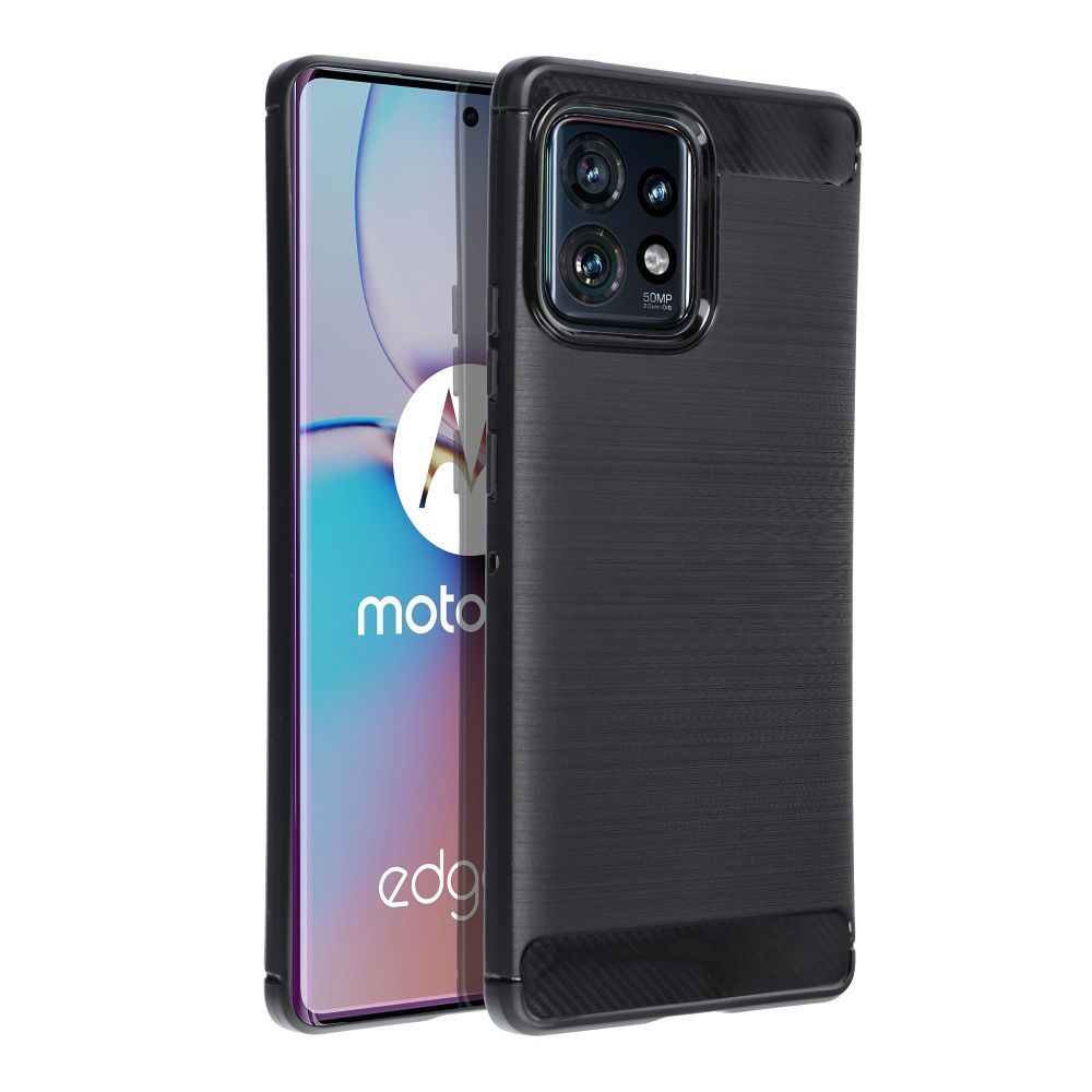 Etui Case Plecki Carbon Do Motorola Edge 40 Pro Czarny + Szkło 9H