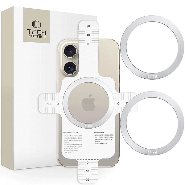 Pierścień Tech-Protect MMP-110/2w1 MagSafe - srebrny / srebrny