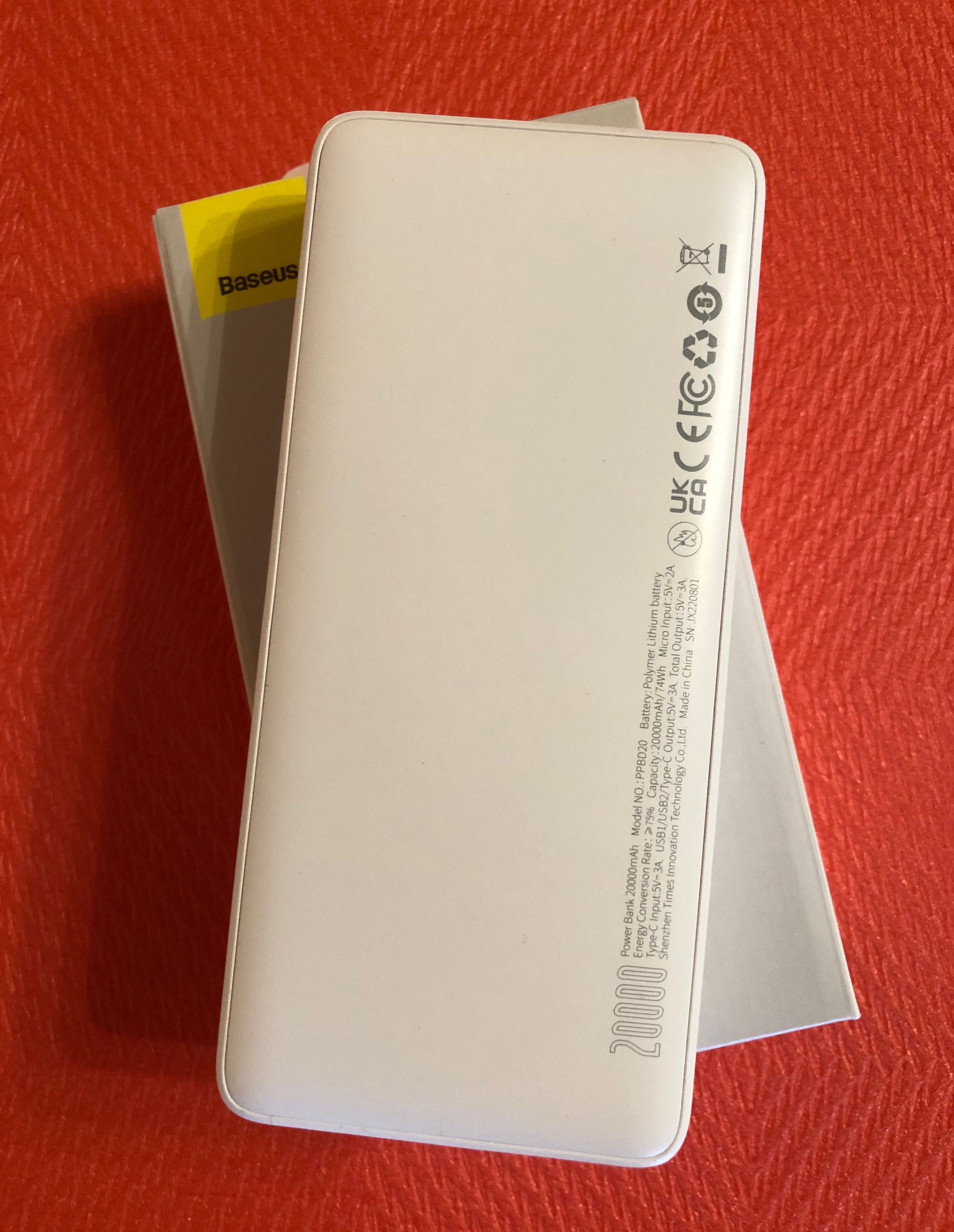 Зовнішній акумулятор 20000 повербанк powerbank Baseus 15w павербанк