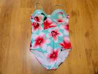 Ladieswear strój kąpielowy jednoczęściowy miętowy w kwiaty rozm 40 L