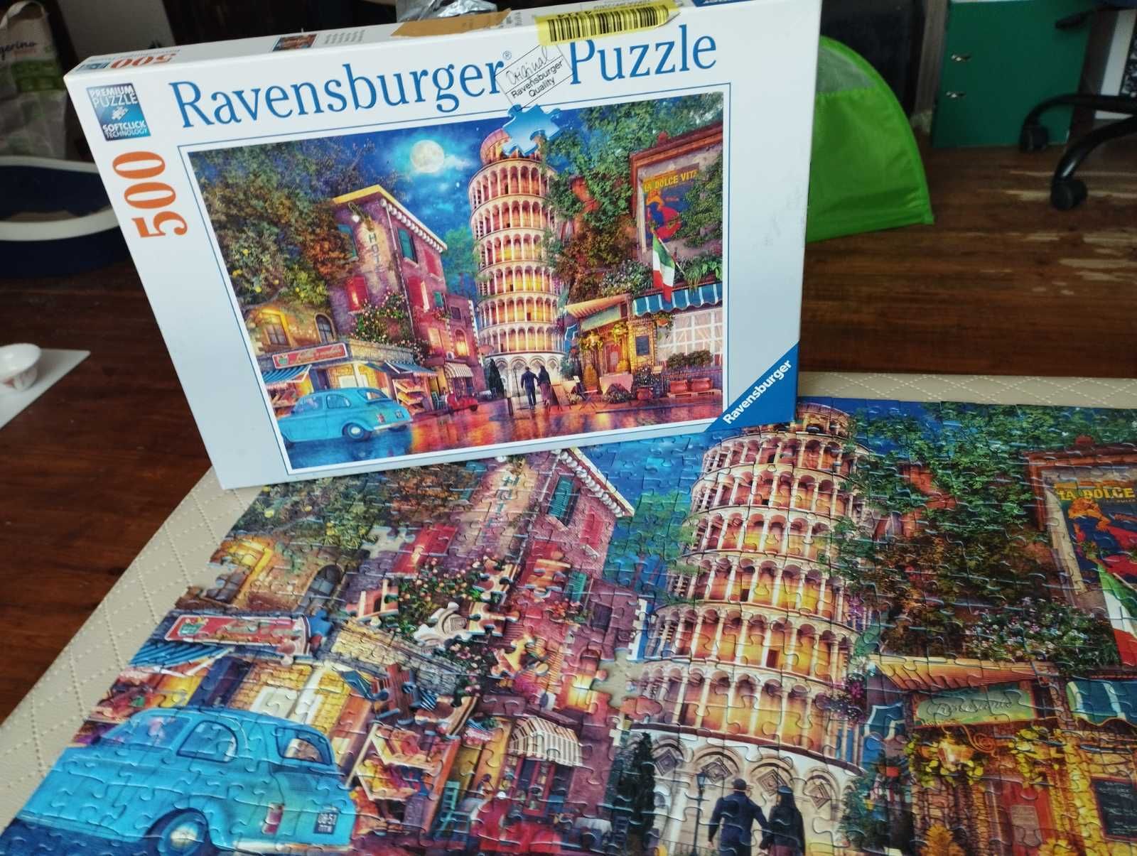 puzzle Ravensburger 500 szt Wieczór w Pizie niekompletnie