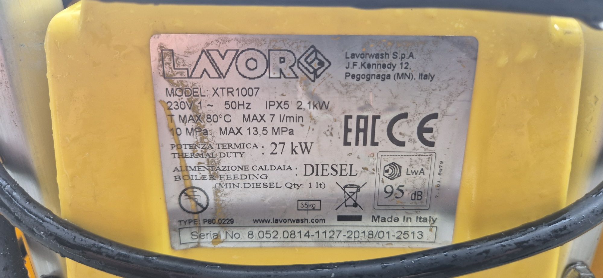 Myjka ciśnieniowa Ciepła / Gorąca woda LAVOR XTR 1007* Diesel* 2018 r