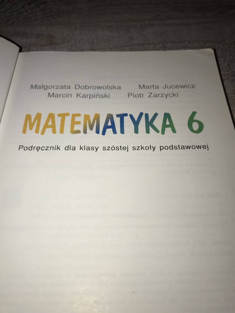 Matematyka 6 - Podręcznik dla klasy szóstej szkoły podstawowej