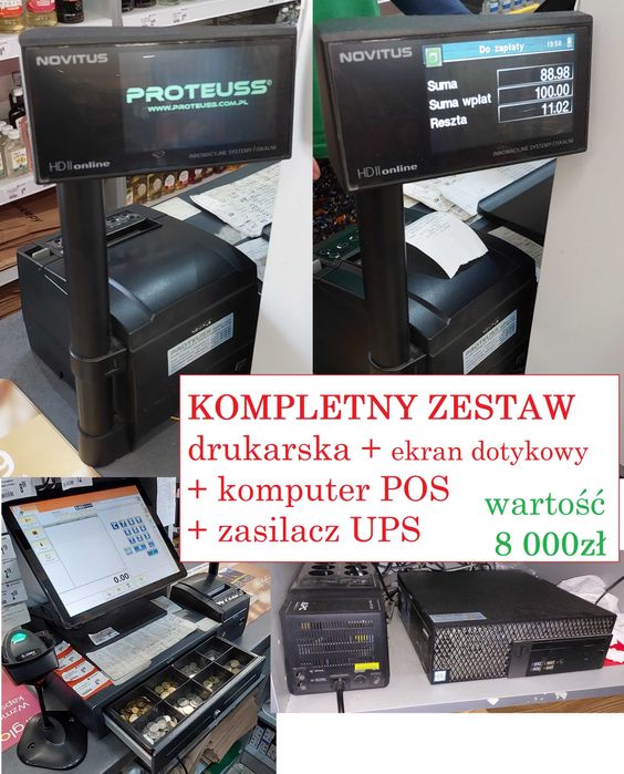 Drukarska fiskalna Novitus HD II online  ekran dotykowy  komputer POS