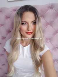 peruka blond ombre fale lace front włosy jak naturalne