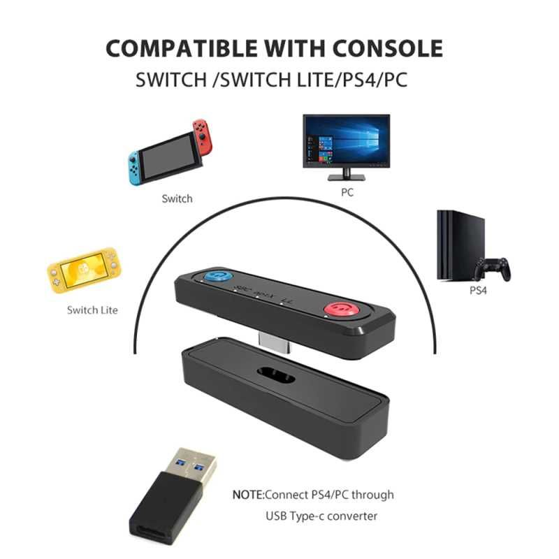 bluetooth 5.0 adaptador ps4/pc/switch/switch lite